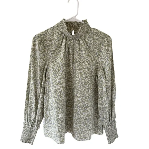 Tuckernuck Hyacinth House Sage Green Floral Blouse - Picture 4 of 9